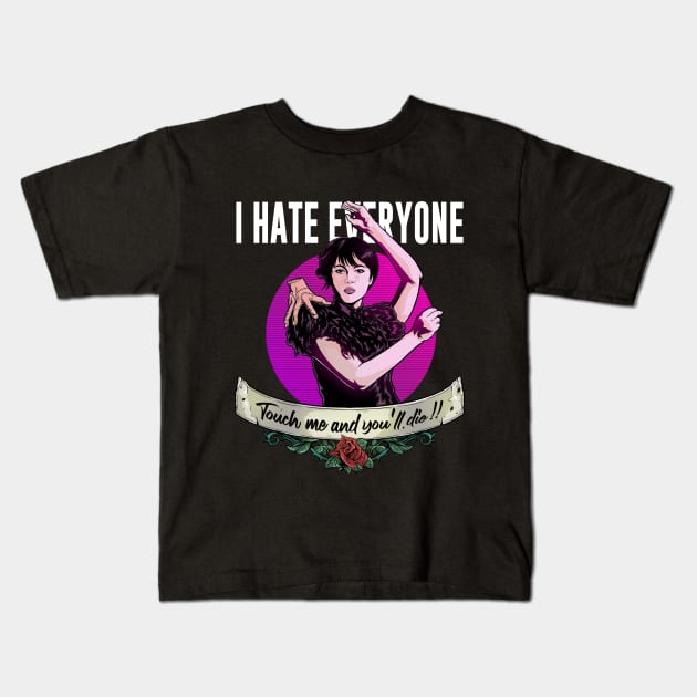 I Hate Everything Artwork Kids T-Shirt by namanyastudios